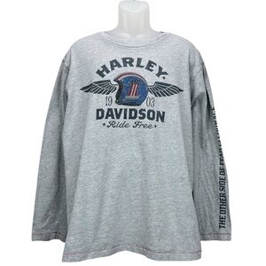 Harley-Davidson | Men's XL | Graphic Gray Long Sleeve Shirt Made‎ in USA